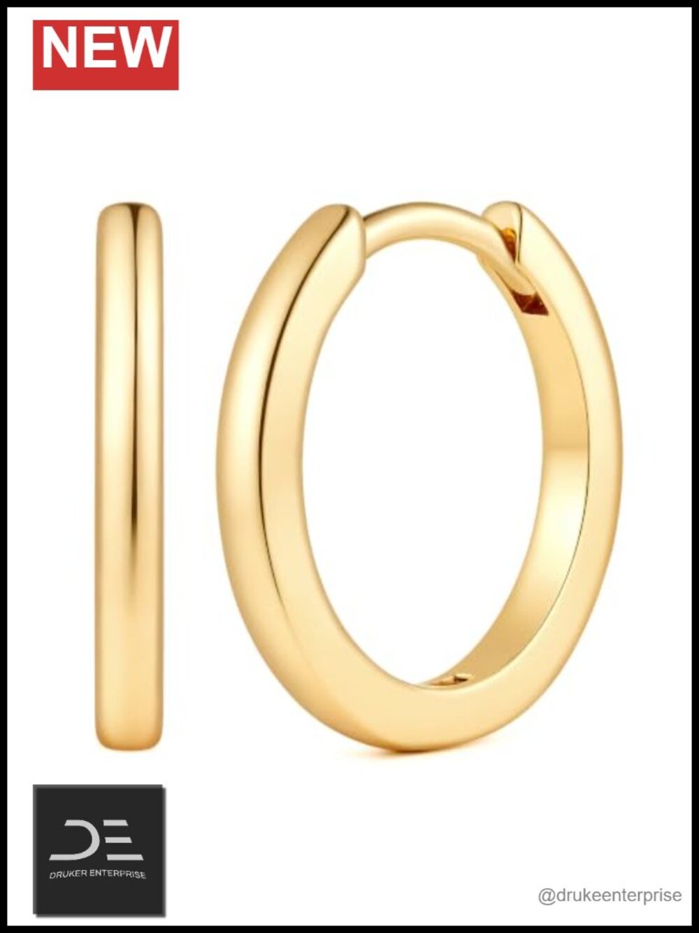 14K Gold Plated Small Huggie Hoop Earrings for Women